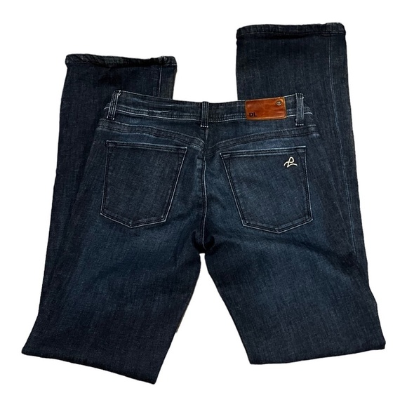 DL1961 x REVOLVE Jennifer High Rise Bootcut Jean Medium Dark Wash Size 27 - Picture 4 of 7